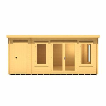 Elm 10 x 17 Feet Log Cabin in 19 mm Logs - L513.4 x W324 x H213.7 cm