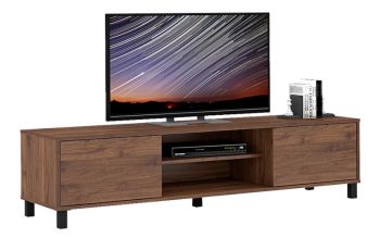 1.6m TV Cabinet - MFC - L40 x W160 x H38 cm - Dark Oak