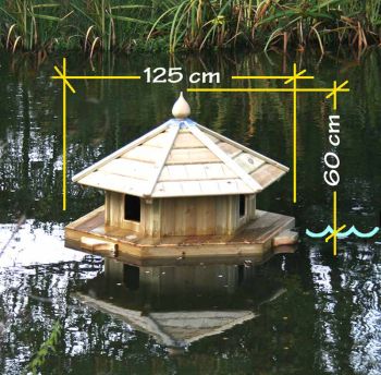 Somerton Floating Duck Three Nest - Pressure Treated Red Pine - L125 x W125 x H60 cm