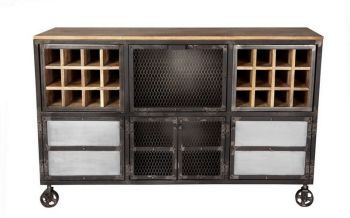 Evoke Bar Cabinet - Metal/Wood - L40 x W150 x H92 cm