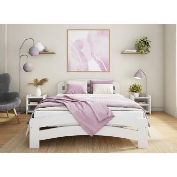 Super King Size Bed Frame - Wood - L207 x W188 x H80 cm - White