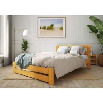 Aurora Bed Frame 4 Feet 6 Inch - Wood - L197 x W146 x H80 cm - Teak