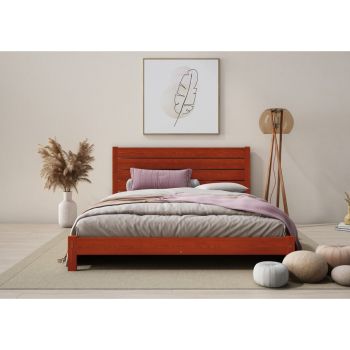 Shibui Bed Frame 3 Feet - Wood - L197 x W98 x H90 cm - Wine