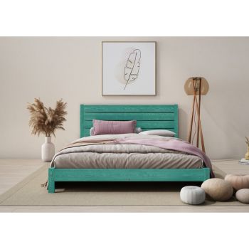 Shibui Bed Frame 4 Feet 6 Inch - Wood - L197 x W146 x H90 cm - Denim