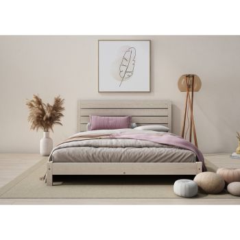 Shibui Bed Frame 5 Feet - Wood - L207 x W161 x H90 cm - Desert Grey