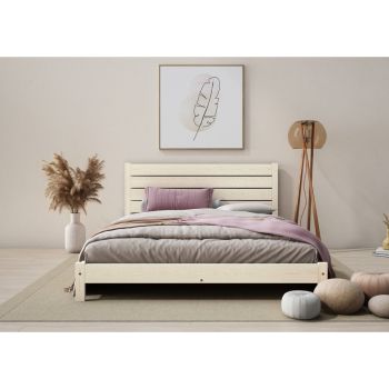 Shibui Bed Frame 6 Feet - Wood - L207 x W188 x H90 cm - Feather