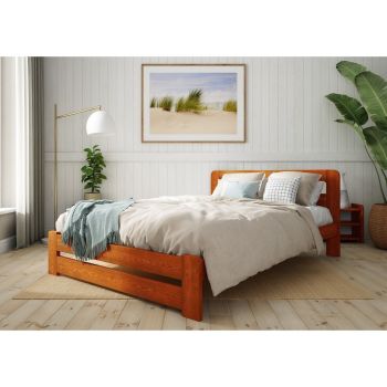 Aurora Bed Frame 5 Feet - Wood - L207 x W161 x H80 cm - Wine