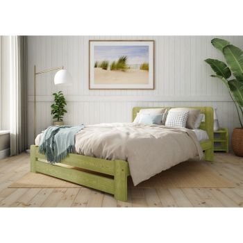 Aurora Bed Frame 6 Feet - Wood - L207 x W188 x H80 cm - Avocado