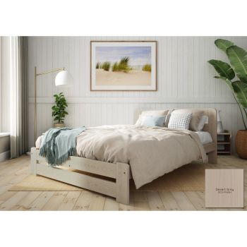 Aurora Super King Size Bed Frame 6 Feet - L207 x W188 x H80 cm - Desert Grey