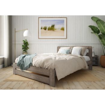 Aurora Bed Frame 6 Feet - Wood - L207 x W188 x H80 cm - Space Grey