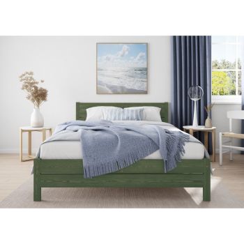 Alva Bed Frame 3 Feet - Wood - L197 x W98 x H90 cm - Midnight Green
