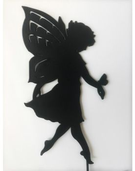 Large Fairy - Garden Ornament - Solid Steel - L28 x W28 x H28 cm - Black