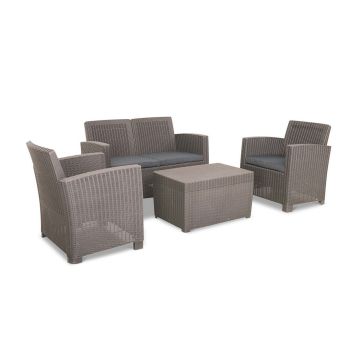 Faro 4 Seater Conversation Set - Polypropylene - H78.2 x W69 x L69.6 cm - Grey