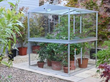 Double Tomato Greenhouse - Aluminium/Glass - L121 x W121 x H149 cm - Without Coating