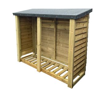 Felted Heavy Duty Log Store - Timber - L67 x W180 x H120 cm - Minimal Assembly Required