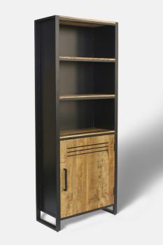 Frais Range Bookcase - Mango Wood - L35 x W73 x H190 cm - PP Sawn Finish