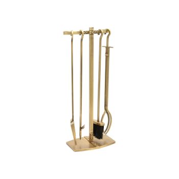 Fireside Companion Set - Iron - L18 x W28.5 x H72 cm - Brass