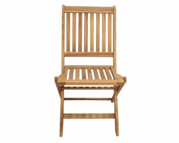 Manhattan 4 Seater Armless Chair Round Folding Dining Set - Timber - L50 x W59 x H89 cm