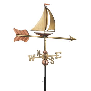 Cottage Yacht Copper Weathervane - H66 x W56 x L28 cm