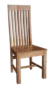 Geneva Long Back Solid Seat Chair (Set of 2) - Mango Wood - Light Finish