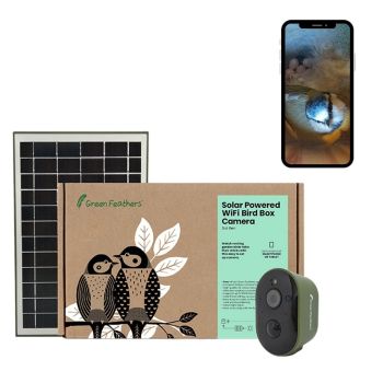 Solar Powered WiFi HD Camera for Bird Box & Wildlife Habitats - L6.9 x W6 x H9.3 cm