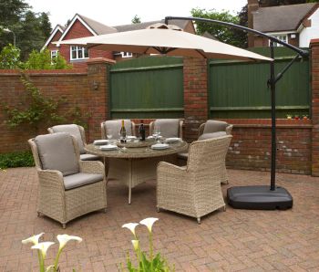 3m Cantilever Parasol - L300 x W300 cm - Mocha