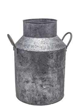 Milk Churn Planter - Iron - L33 x W28 x H43 cm - Galvanised