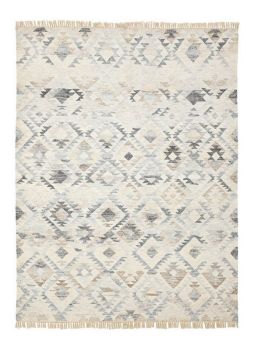 Avya Rectangular Shaped Hand Woven Kilim - Wool - L290 x W200 x H1 cm - Cream