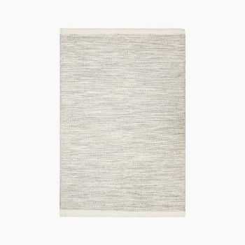 Tira Hand Woven Woollen Dhurrie - Cotton - L230 x W160 x H1 cm - Grey/Cream