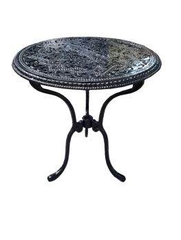 Grape Round Table British Made, High Quality Cast Aluminium Garden Furniture - L61.5 x W61.5 x H68 cm