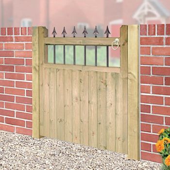 Hampton Low Single Garden Gate - Pressure Treated Scandinavian Redwood - W900 x H1200 mm