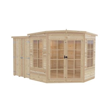 Hampton 7 x 11 Feet with Side Shed - L119 x W205 x H190.3 cm