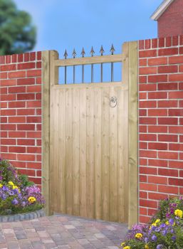 Hampton Tall Single Garden Gate - Pressure Treated Scandinavian Redwood - W900 x H1800 mm