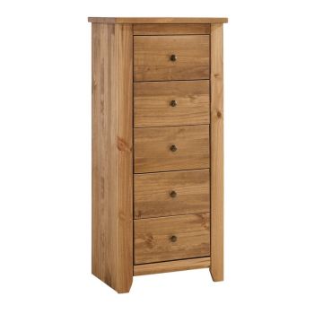 Havana 5 Drawer Chest - Pine - L41 x W54 x H120 cm - Pine