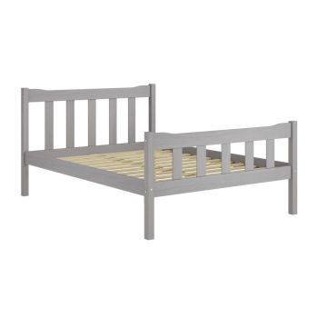 Havana King Size Bed Frame (Pack of 2) - Pine/Metal - L210.8 x W159.8 x H96 cm - Grey/Pewter - Flat Pack