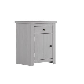 Havana Bedside Cabinet - Pine/Metal - L39 x W53 x H65.5 cm - Grey/Pewter - Flat Pack