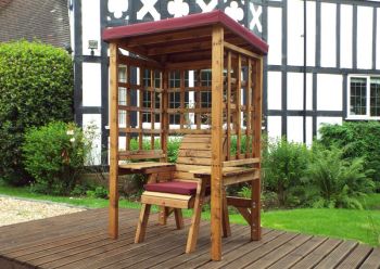 Wentworth Single Arbour - W120 x D92 x H194 - Fully Assembled - Burgundy