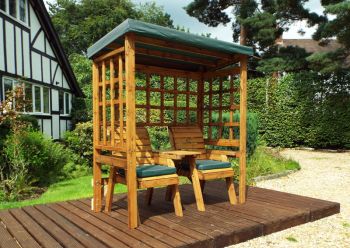 Henley Twin Seat Arbour - W172 x D81 x H193 - Fully Assembled - Green