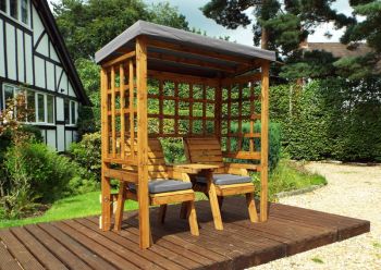 Henley Twin Seat Arbour - W172 x D81 x H193 - Fully Assembled - Grey