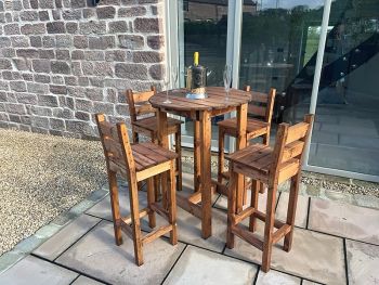 Deluxe Alfresco Bar Set Four Seater - L170 x W170 x H110 - Redwood