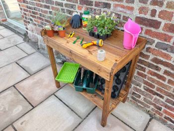Davenport Utility Garden Potting Table - Wood - L48 x W92 x H90 cm