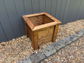 Multi Pack of 3 - Prestbury Raised Square Large Planter - Timber - L47.5 x W47.5 x H42 cm