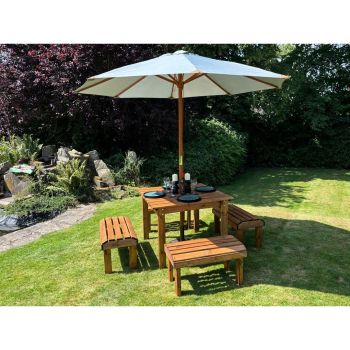 Knights Four Seater Garden Furniture Table Set - L160 x W170 x H80 cm - Grey