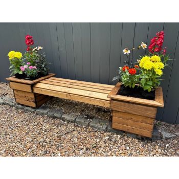 Knights Double Planter Bench Flat Packed - L47 x W189 x H39 cm