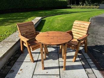 Thatcham Two Seater Outdoor Dinner Set - Timber - L100 x W220 x H98 cm