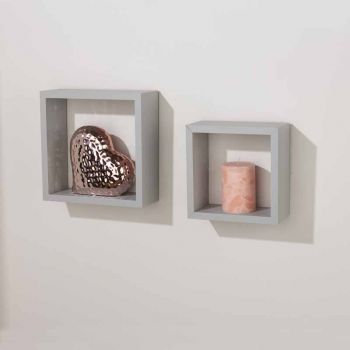 Set of 2 wall cubes - light grey
