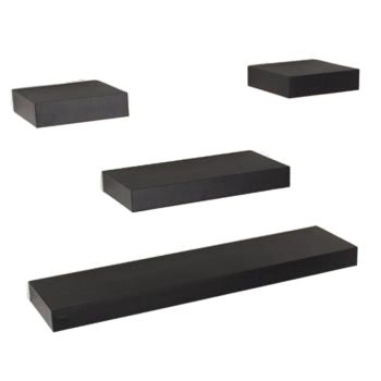 4 Pcs Narrow Hudson Box Shelf Pack - MDF/Chipboard - Matt Black