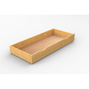 Underbed Storage Drawer (Grooves) - Wood - L150 x W55 x H18.5 cm - Alder