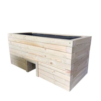 Wooden Hedgehog Hide Garden Planter Trough - Norfolk Plant Pot Box - L180 x W40 x H40 cm - Fully Assembled