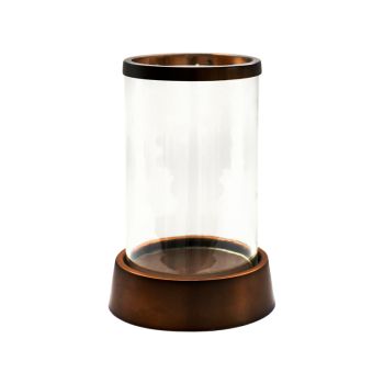 Hampton Hurricane Lantern - Glass/Metal - L18 x W18 x H28 cm - Copper